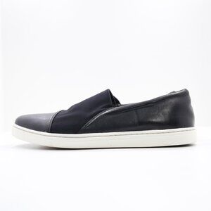 Via Spiga Raine Black Leather & Fabric Slip On Shoes - Women's 9